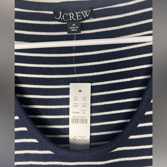 J. Crew Gathered-waist mixy dress in stripe - Picture 4 of 8